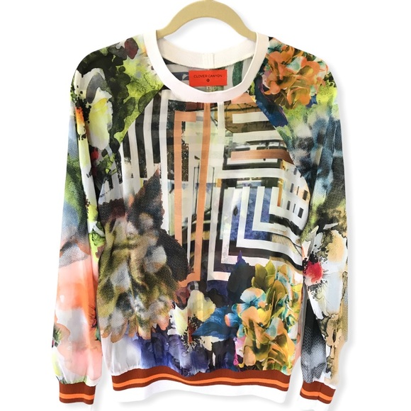 CLOVER CANYON Floral Maze Chiffon Top - Picture 2 of 14